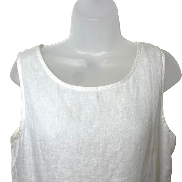Lungo L’Arno‎ Linen Made in Italy Sleeveless Top, White, Size Small - Picture 2 of 9